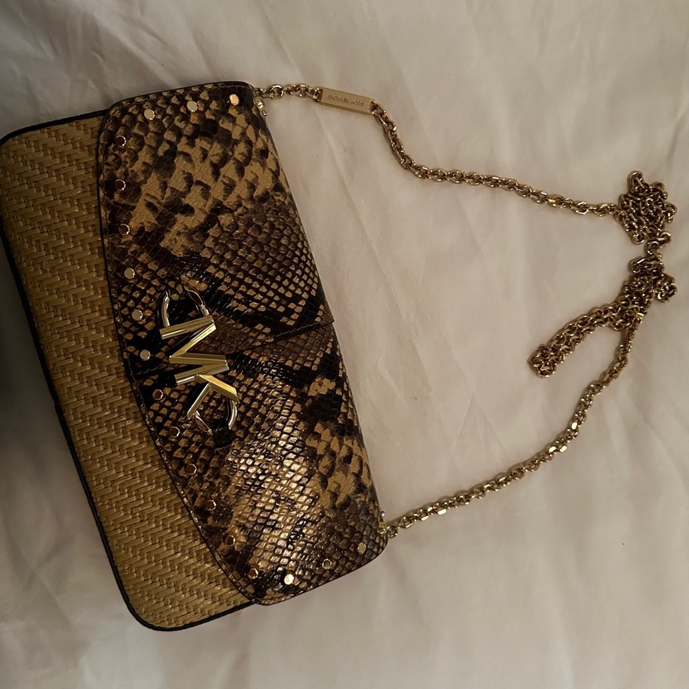 Michael Kors Snake Print Chain Shoulder Bag